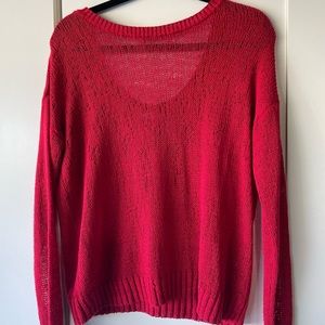 Koot Red sweater, scoop shape in back
